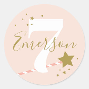 Princess Pink Girls Birthday Party Classic Round Sticker