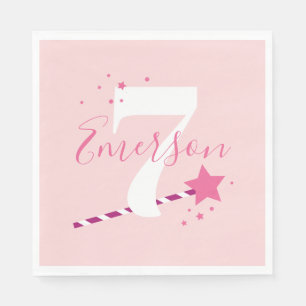 Princess Pink Girls  Birthday Party Napkin