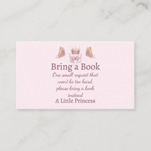 Princess Pink Gold Bring a Book Request Card