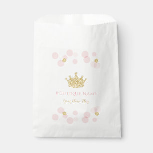 Princess Pink Gold Glitter Confetti Dots Favour Bags