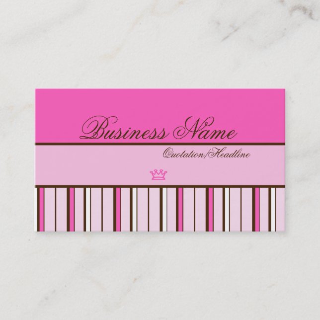 Princess Pink Little Crown Business Cards (Front)