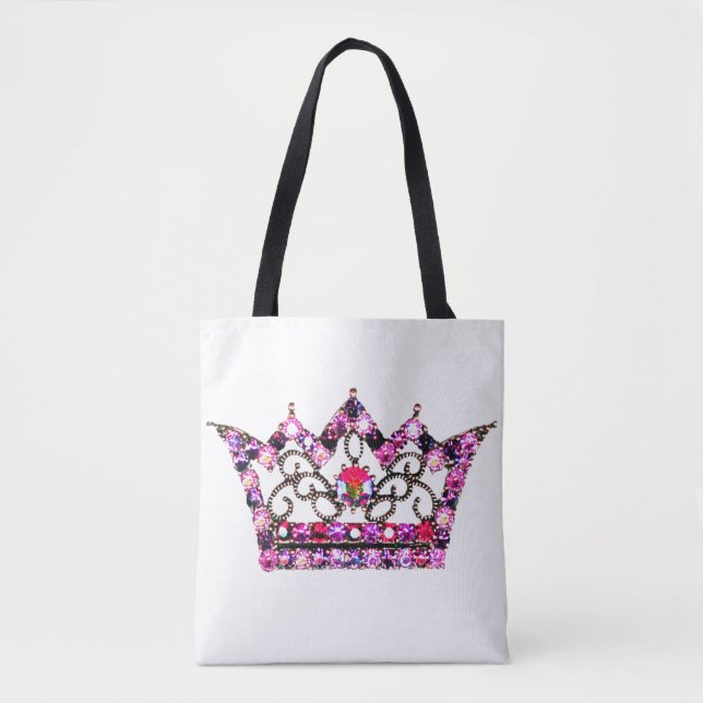 “Princess” Pink Tiara Tote Bag (Front)