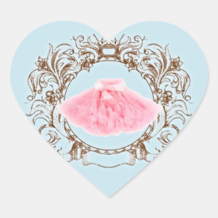 Princess Pink tutu Blue Birthday Party Sticker