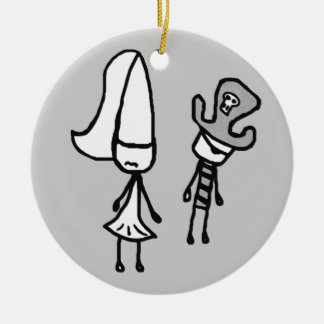 Princess & Pirate Doodle Collectable Ceramic Tree Decoration