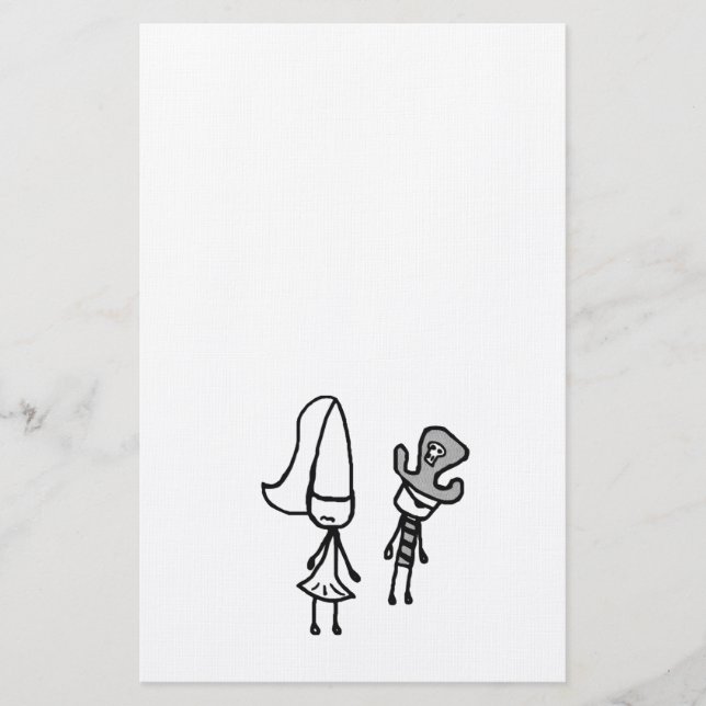 Princess & Pirate Doodle Stationery (Front)