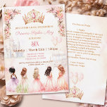 Princess Pledge Crown Pink Floral Girl Birthday Invitation<br><div class="desc">Announce the royal celebration of your little princess with this enchanting Princess Birthday Invitation! Adorned with a pink and gold crown, delicate flowers, and adorable little princesses in pastel dresses. On the back side is the princess Pledge. Easily personalise the text or leave some blank. This invitation is the perfect...</div>