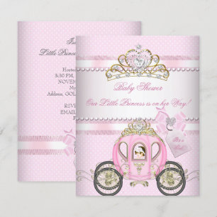 Princess Pretty Baby Shower Cute Girl Carriage Invitation