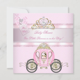 Princess Pretty Baby Shower Cute Girl Carriage Invitation