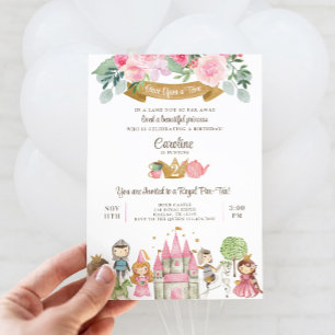 Princess Prince & Knight Tea Party Birthday Invite