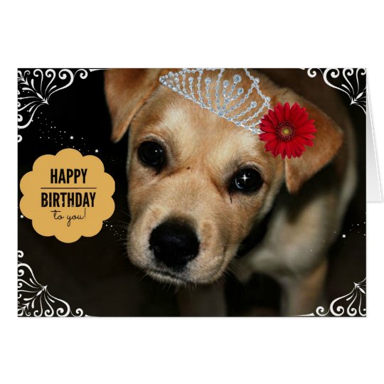 Princess Puppy Birthday Card