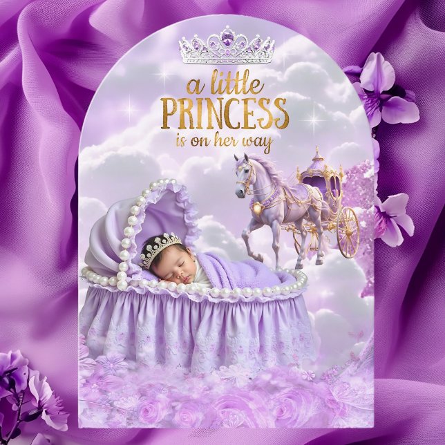 Princess Purple Baby Shower Horse Carriage Invitation (Creator Uploaded)