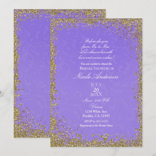 Princess Purple Damask Storybook Bridal Shower Invitation