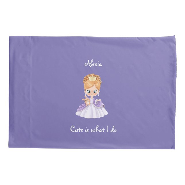 Princess purple nursery pillowcase (Back)