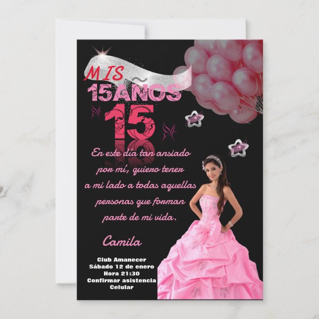 PRINCESS QUINCEAÑERA INVITATION  DIGITAL (Front)