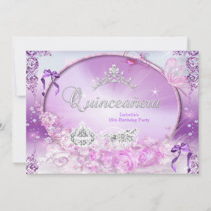 Princess Quinceanera Magical Purple Carriage Invitation