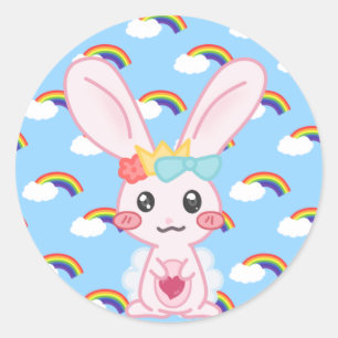 Princess Rainbow Classic Round Sticker