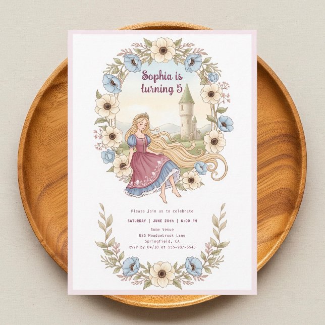 Princess Rapunzel Floral Dreamy Birthday Invitation (Creator Uploaded)