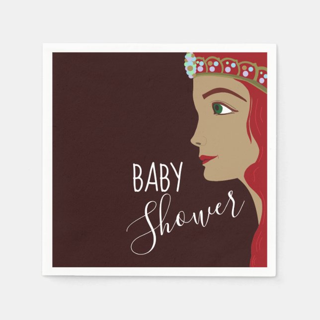 Princess Red Baby Shower Napkin (Front)