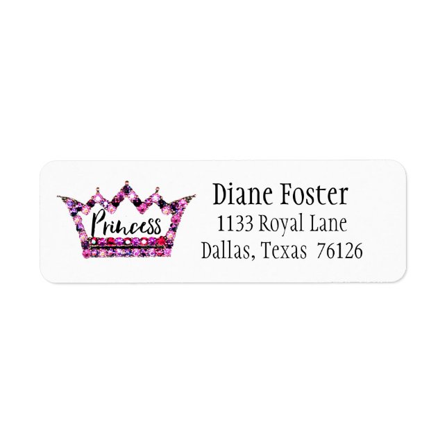 "Princess” Return Address Labels (Front)