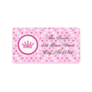 Princess Return Address Labels Pink