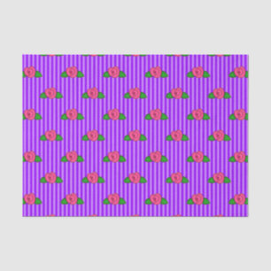 Princess Rosebud Stripes 1-PURPLE-TISSUE WRAP Tissue Paper
