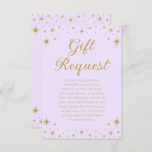 Princess Royal Birthday Gift Request Card (Front/Back)
