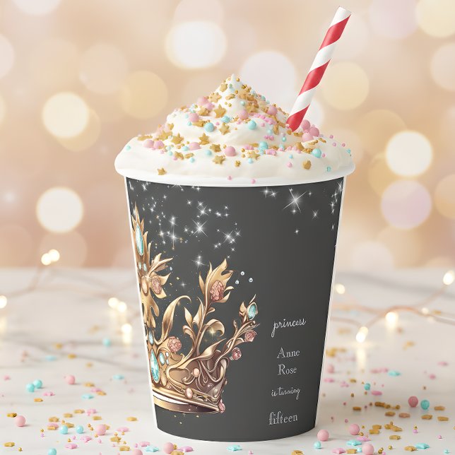 Princess royal Birthday Paper Cups (Creator Uploaded)