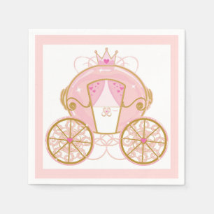 Princess Royal Carriage Pink & Gold Birthday Party Napkin