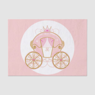 Princess Royal Carriage Pink & Gold Birthday Party Tissue Paper