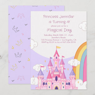 Princess Royal Castle Birthday Party  Invitation