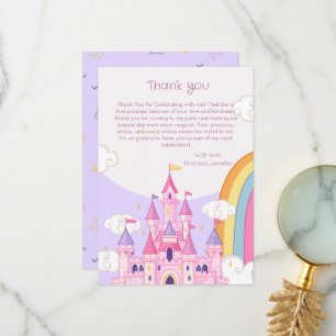 Princess Royal Castle Birthday Party  Thank You Card