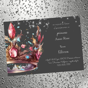 Princess royal crown Birthday Invitation