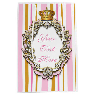 Princess Royal Crown Pink & Gold Personalised Bag