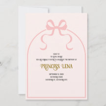Princess Royal Decree Birthday Invitation Pink Bow