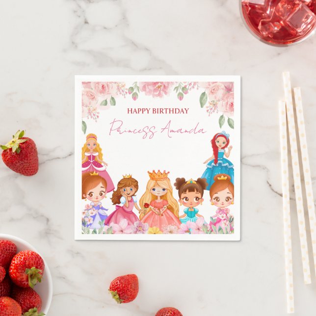 Princess Royal Queen Birthday Party Paper Napkins (Insitu)