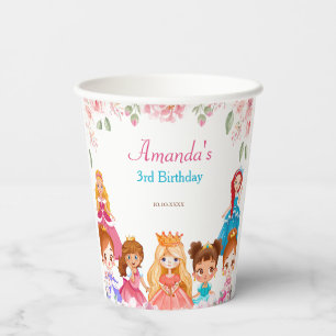 Princess Royals Pink Birthday Party 3rd Paper Cups