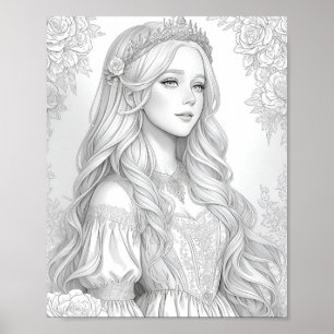 Princess scratch Art Poster