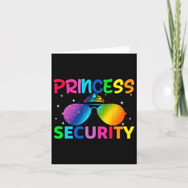 Princess Security Birthday Halloween Party Funny M Card (Front)