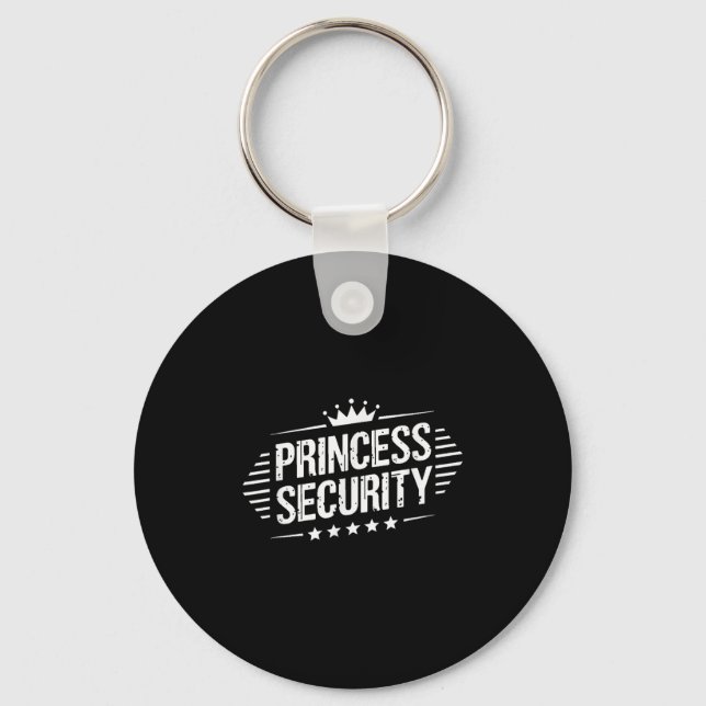 Princess Security Boys Brother Retro Birthday Dad  Key Ring (Front)
