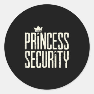 Princess Security Protection Matching Family Retro Classic Round Sticker
