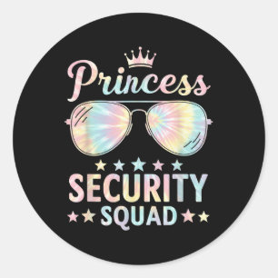 Princess Security Protection Retro Castle Matching Classic Round Sticker