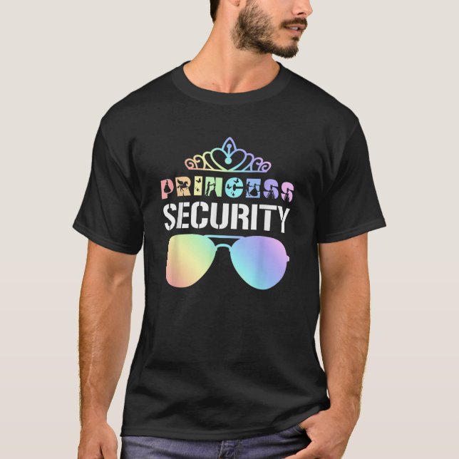 Princess Security Squad Crown Sunglasses Birthday  T-Shirt (Front)