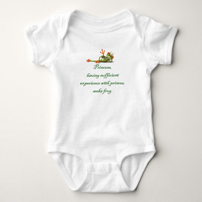 Princess Seeks Frog Baby Bodysuit (Front)
