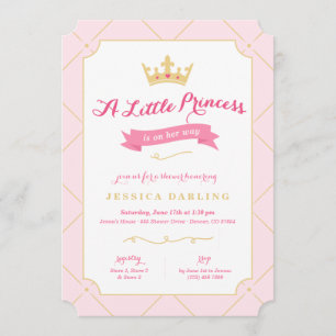 Princess Shower Invitations   Pink Girl