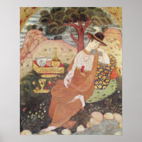 Princess sitting in a garden, Safavid Dynasty