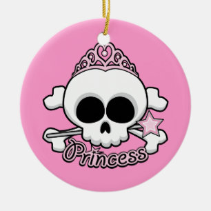 Princess Skull Ceramic Tree Decoration