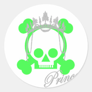 princess skull classic round sticker