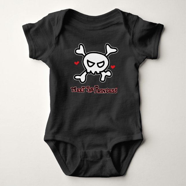 Princess Skull&Cross Bones Baby Bodysuit (Front)