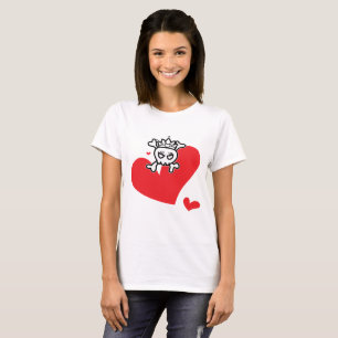 Princess Skull with Big Heart T-Shirt
