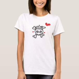 Princess Skull with Hearts T-Shirt